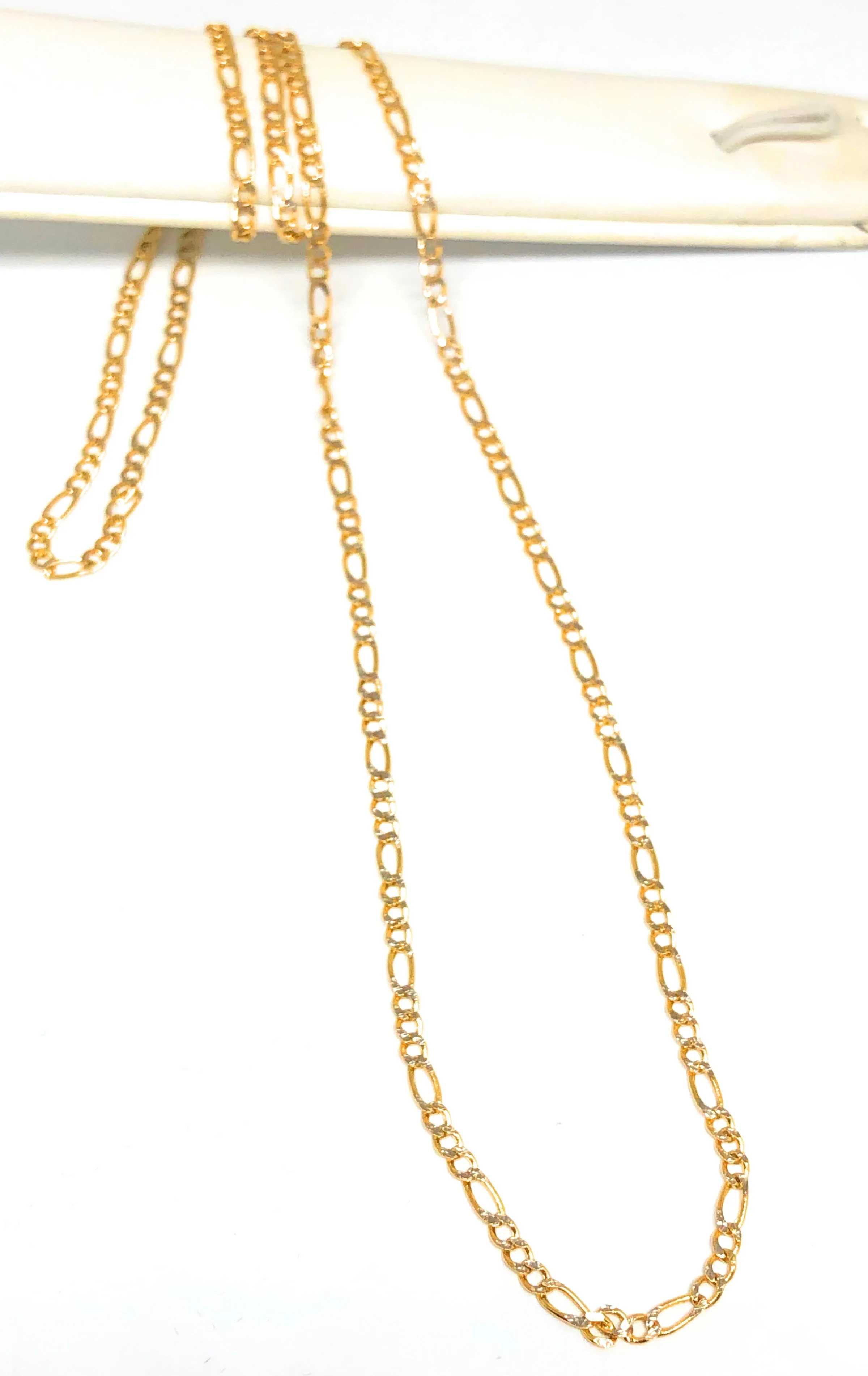 14k Solid Gold Figaro Chain 18-24 inches 2.2mm (Semi-Hollow Style)