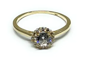 14k Solid Gold Yellow Gold CZ Ring (FC 217)