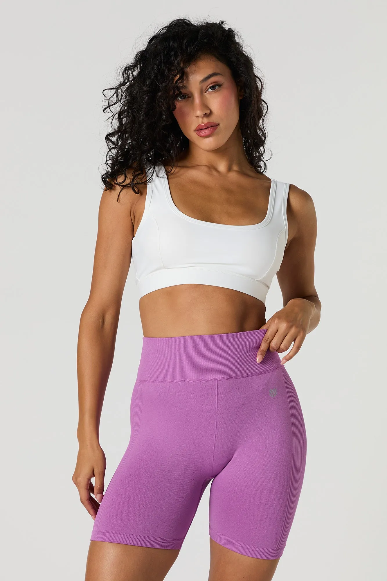 Actif Short de cycliste sans couture uni