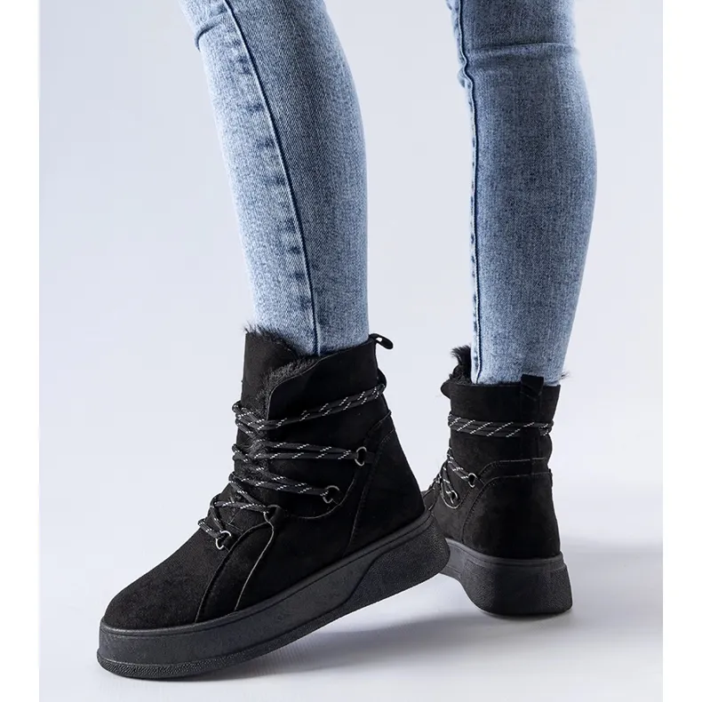 Black Pellerin platform snow boots