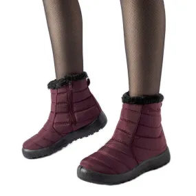 Burgundy Valparaiso Water Resistant insulated snow boots red