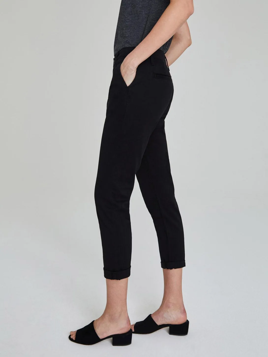 Caden Sateen Trouser Pant - Black