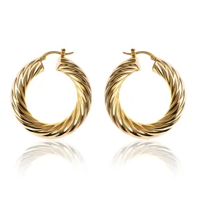 “Caroline” Large 18k gold plated twisted hoops
