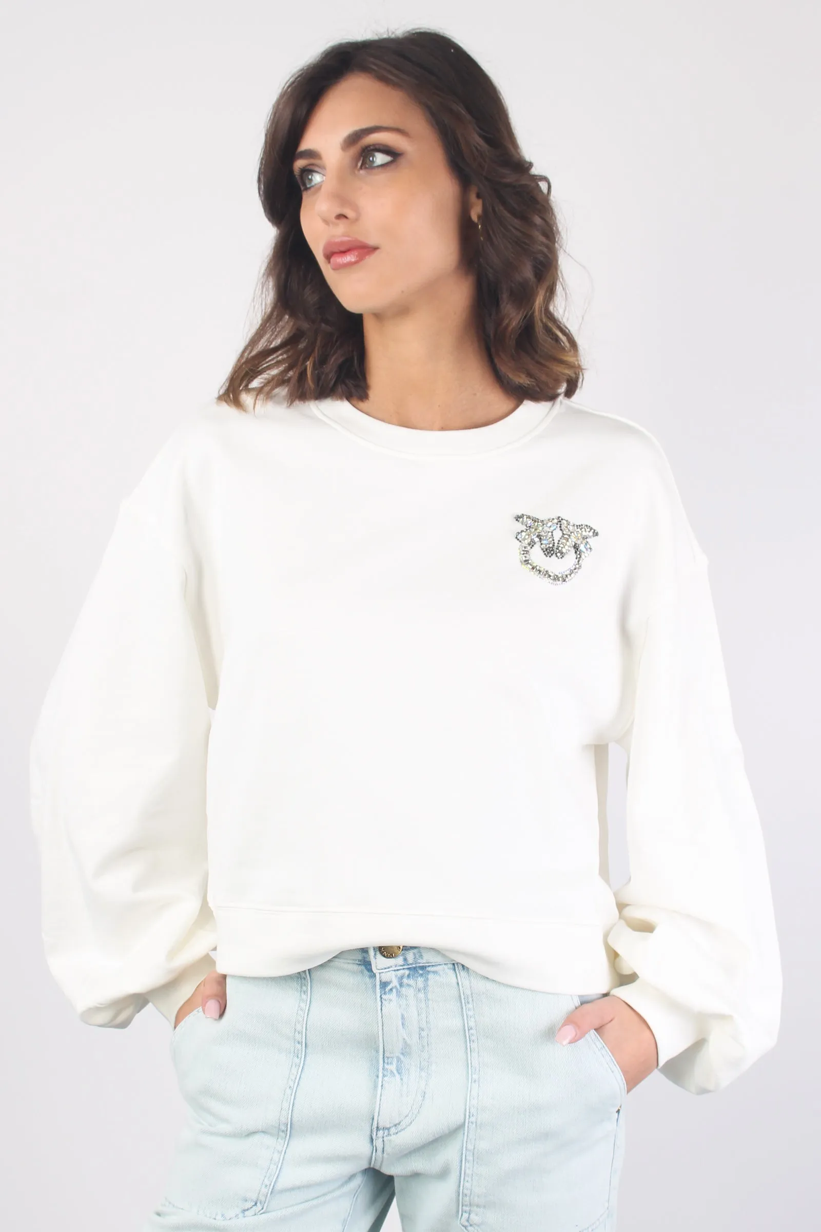 Ceresole Felpa Girocollo Log White