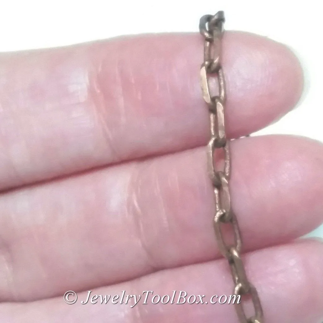 Copper Rolo Chain, Antique Copper Chain, Brass, Soldered, 6x3mm, 1mm thick, 18 gauge, Lead Nickel Free, Lot Sizes 50 meters, #29
