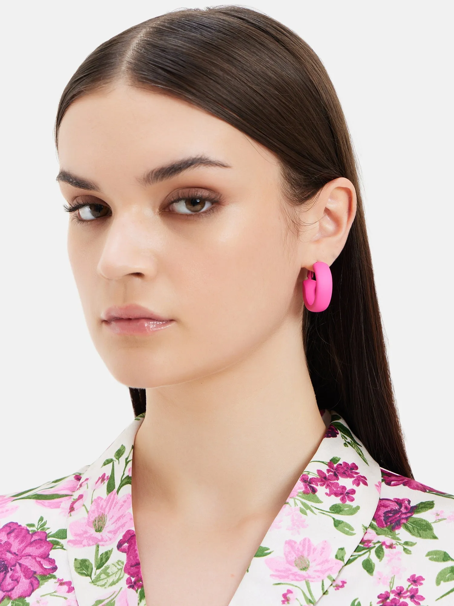 Dainty Pink Hoop Earrings