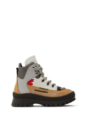 Dsquared2   Logo print leather hiking boots 