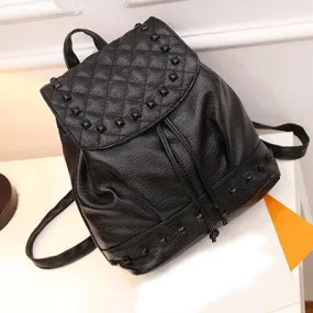 Girl Rivet Leather Backpacks School Bag for Teenage Girls Backpack Satchel Women women bag mochila feminina