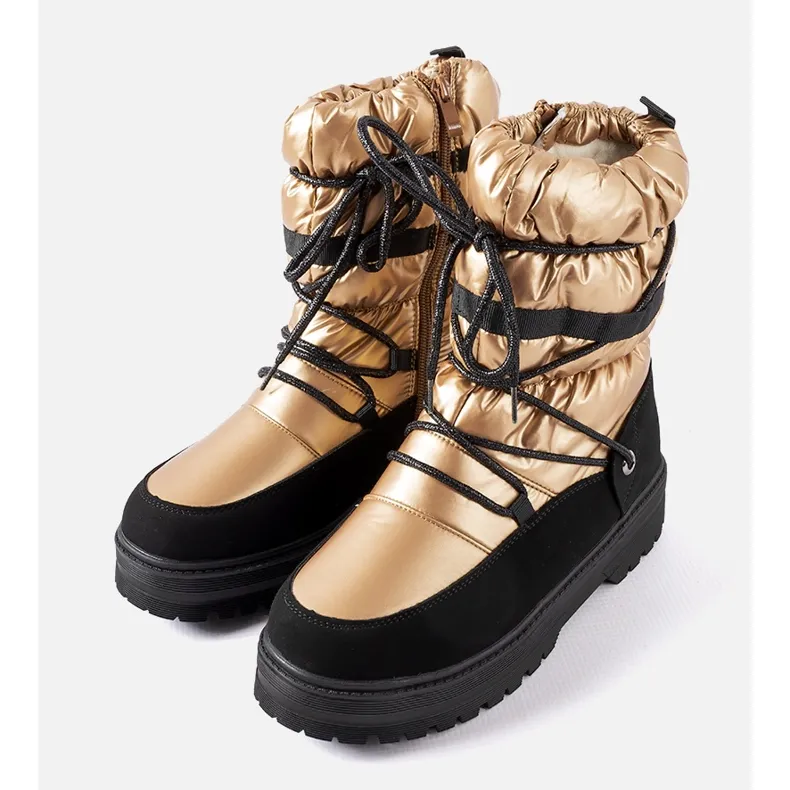 Inna Black girls' snow boots by Arzeno