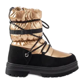 Inna Black girls' snow boots by Arzeno