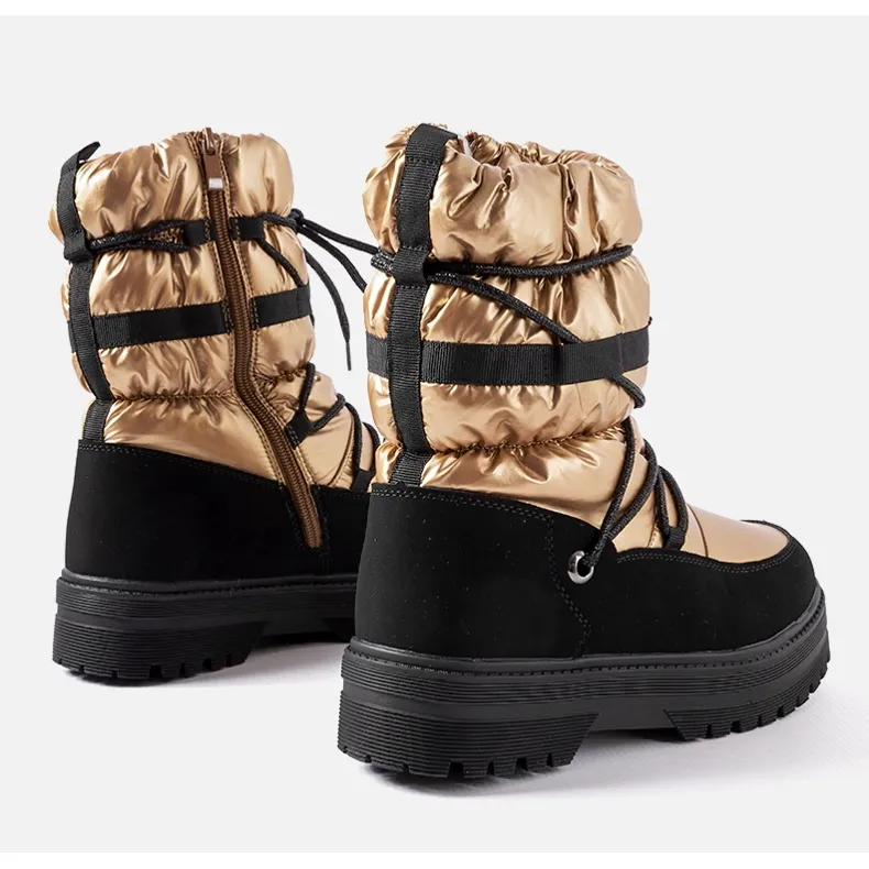 Inna Black girls' snow boots by Arzeno