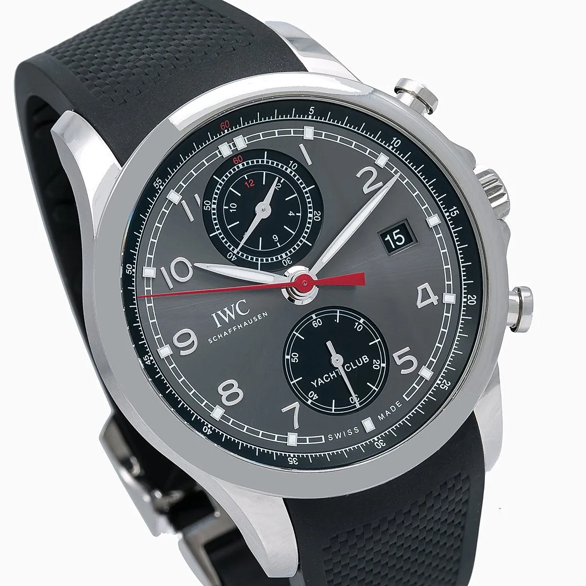 IWC Portuguese Yacht Club Chronograph 43.5MM Grey Dial With Rubber Bracelet