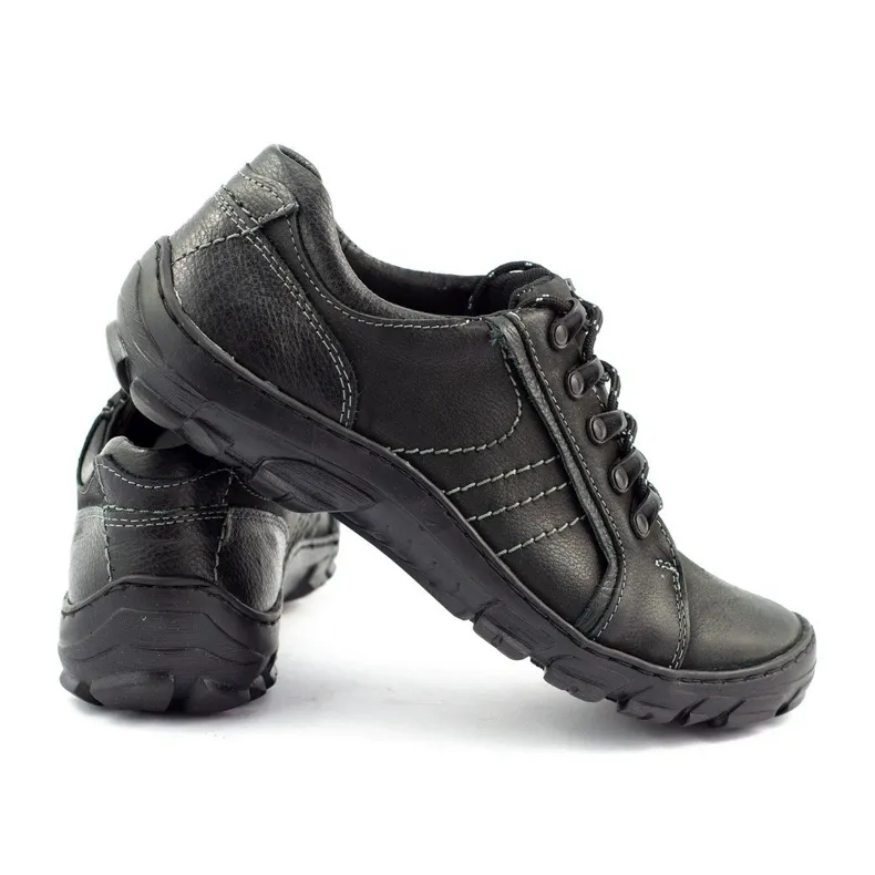 KOMODO Men's trekking shoes leather 904 black