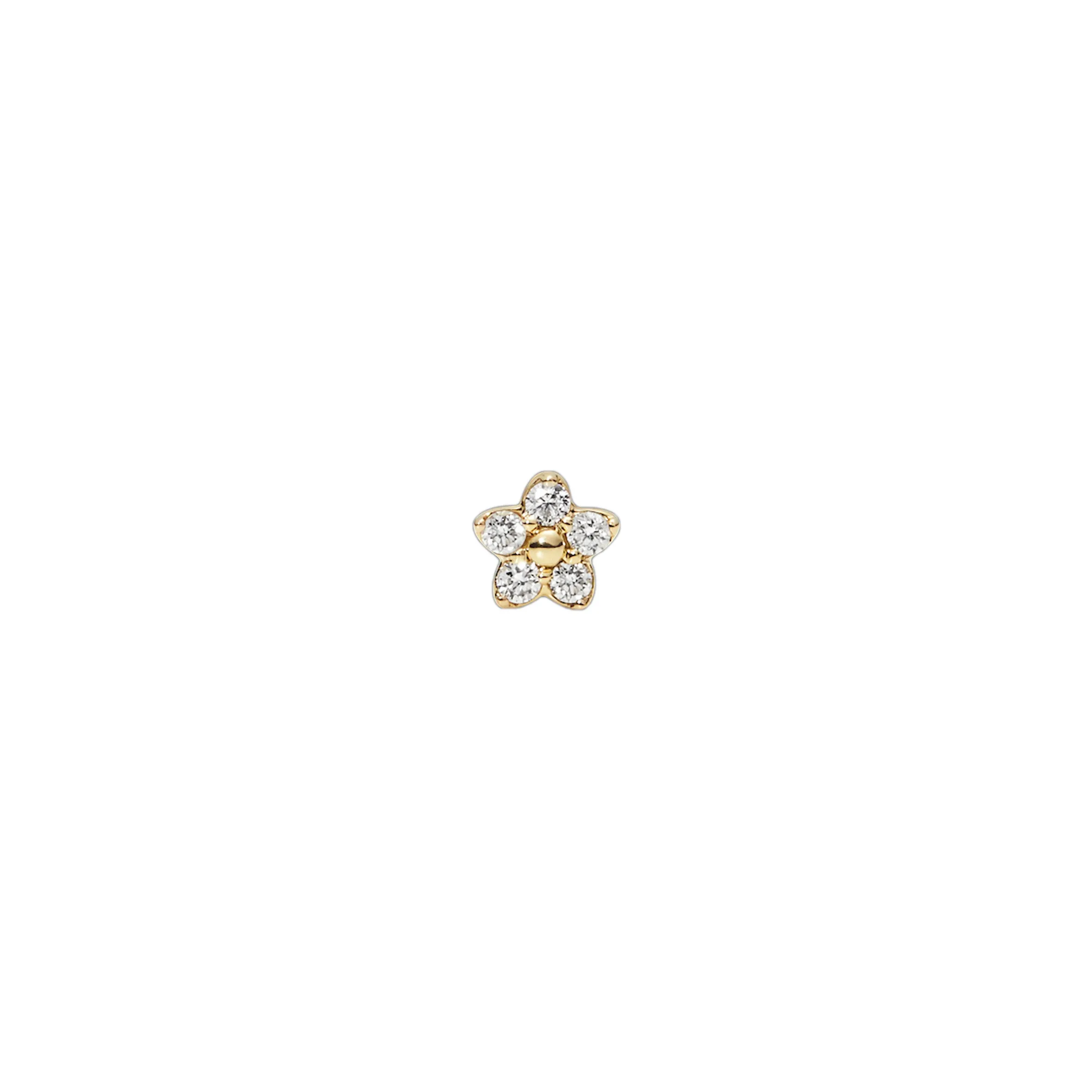 MBF Daisy 3 Stud or Labret, 14k Yellow Gold