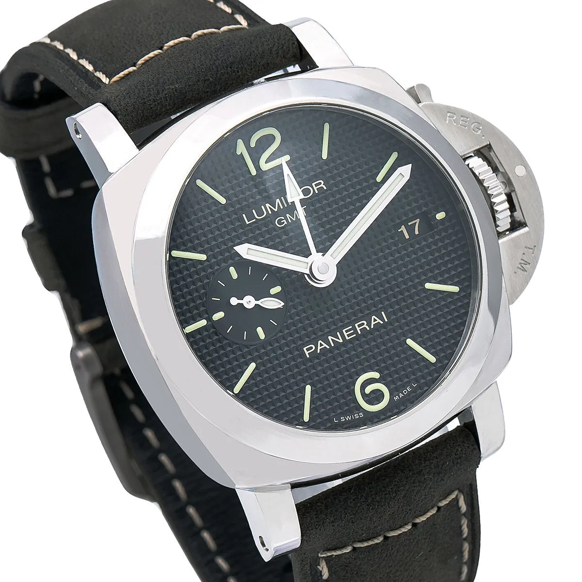 Panerai Luminor 1950 3 Days GMT Automatic PAM00535 42MM Black Dial With Leather Bracelet