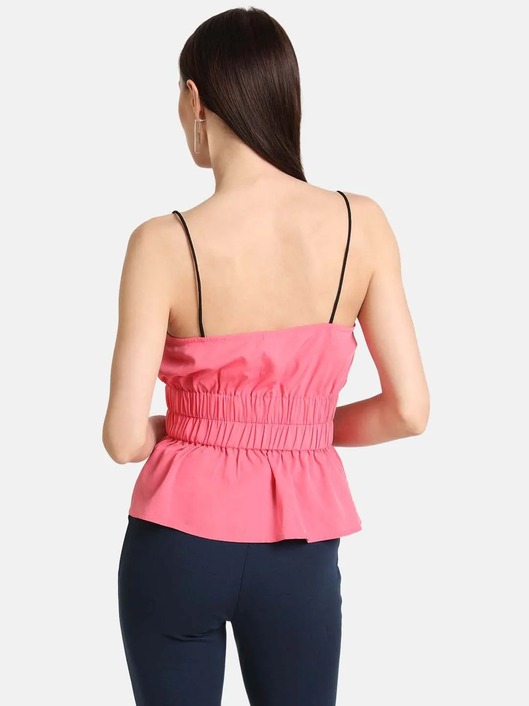 Peplum Sleeveless Top With Elasticated Waist