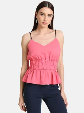 Peplum Sleeveless Top With Elasticated Waist