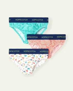 Printed Pack Of Three Briefs