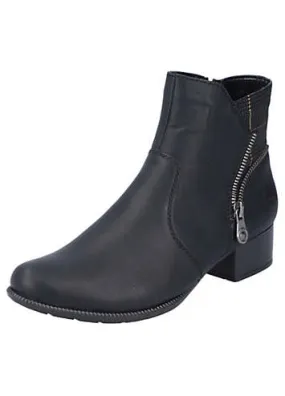 Rieker Decorative Zip Ankle Boots