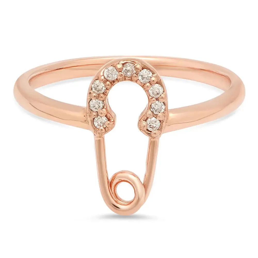 Safety Pin Diamond Ring