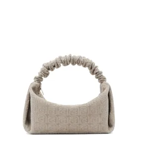 Scrunchie Monogram Terry Bag, Taupe