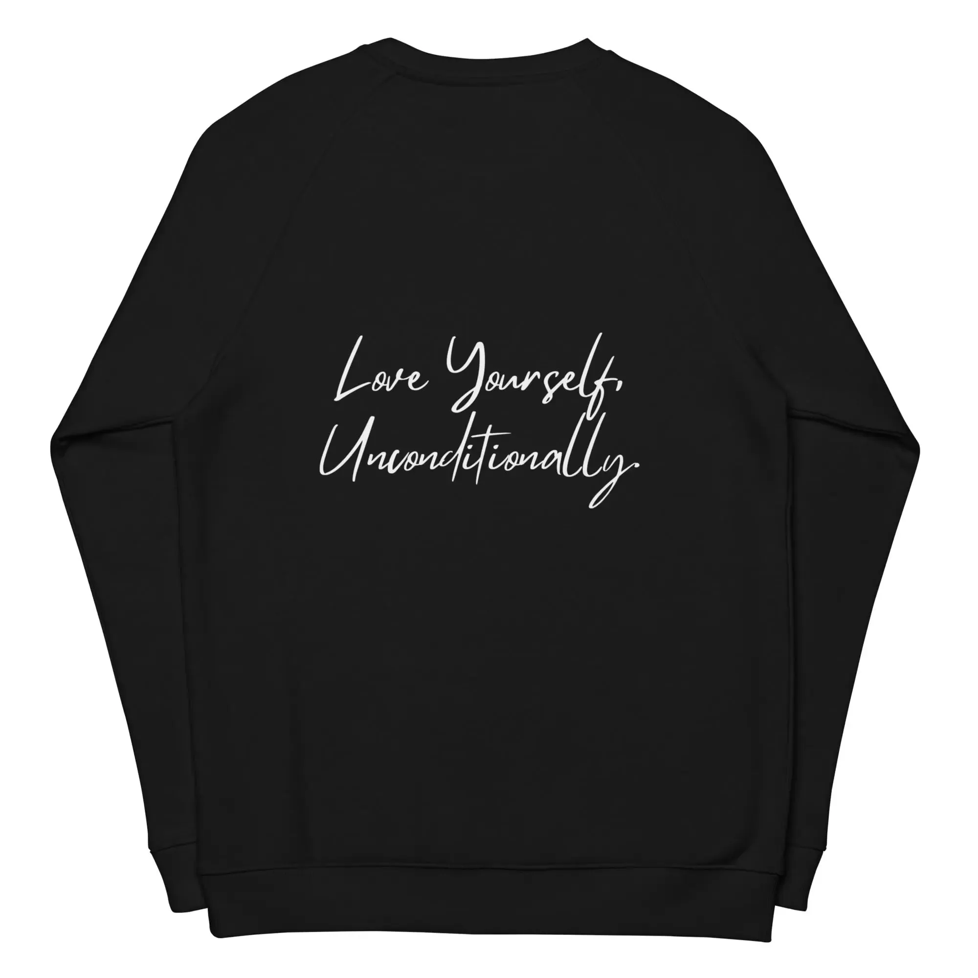 SELF LOVE Unisex organic raglan sweatshirt