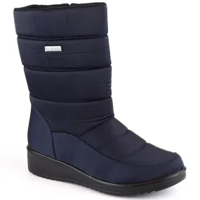 Snow boots women's high navy blue News 5028