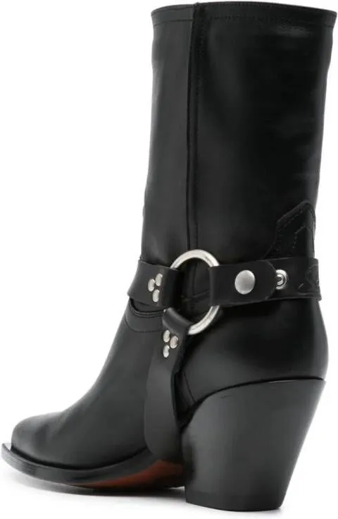 Sonora 70mm leather boots Black