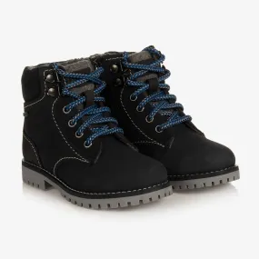 Teen Boys Blue Leather Boots