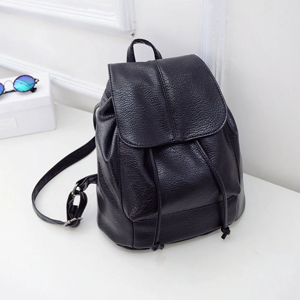 Women Backpack Shoulder Bag PU leather Mochila School Bags For Teenagers Girls Top-hle Backpacks