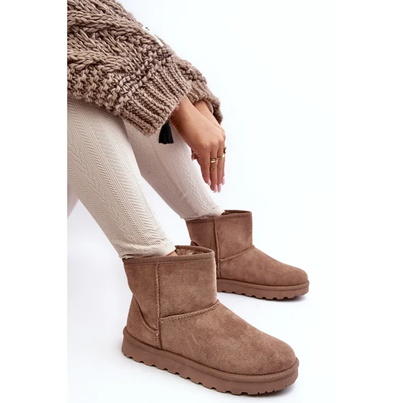 Women's Insulated Suede Snow Boots Beige Nanga