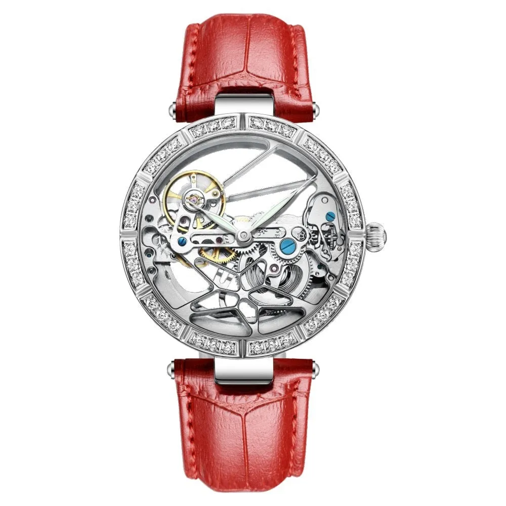 Women's Casual Water Resistant Automatic Mechanical Skeleton Watch