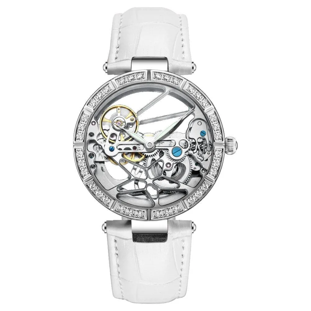 Women's Casual Water Resistant Automatic Mechanical Skeleton Watch