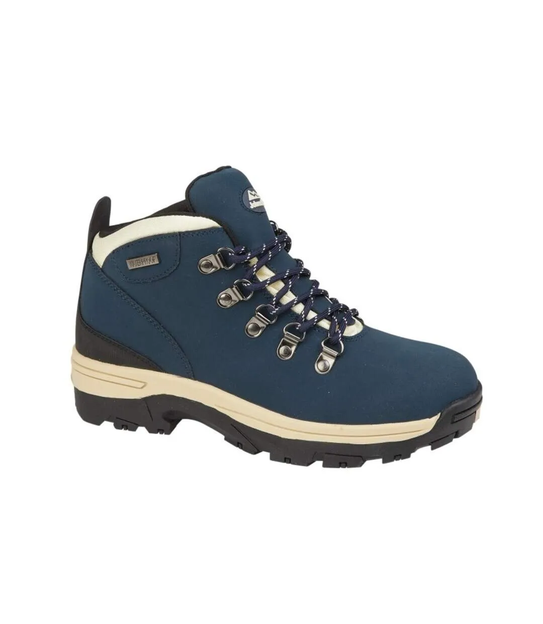 Womens/ladies trek leather hiking boots navy Johnscliffe